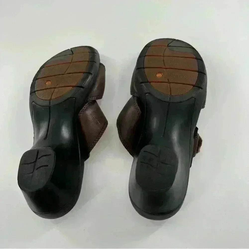Clarks unstructured womens sandals size 7.5 brown leather slides - Picture 7 of 12